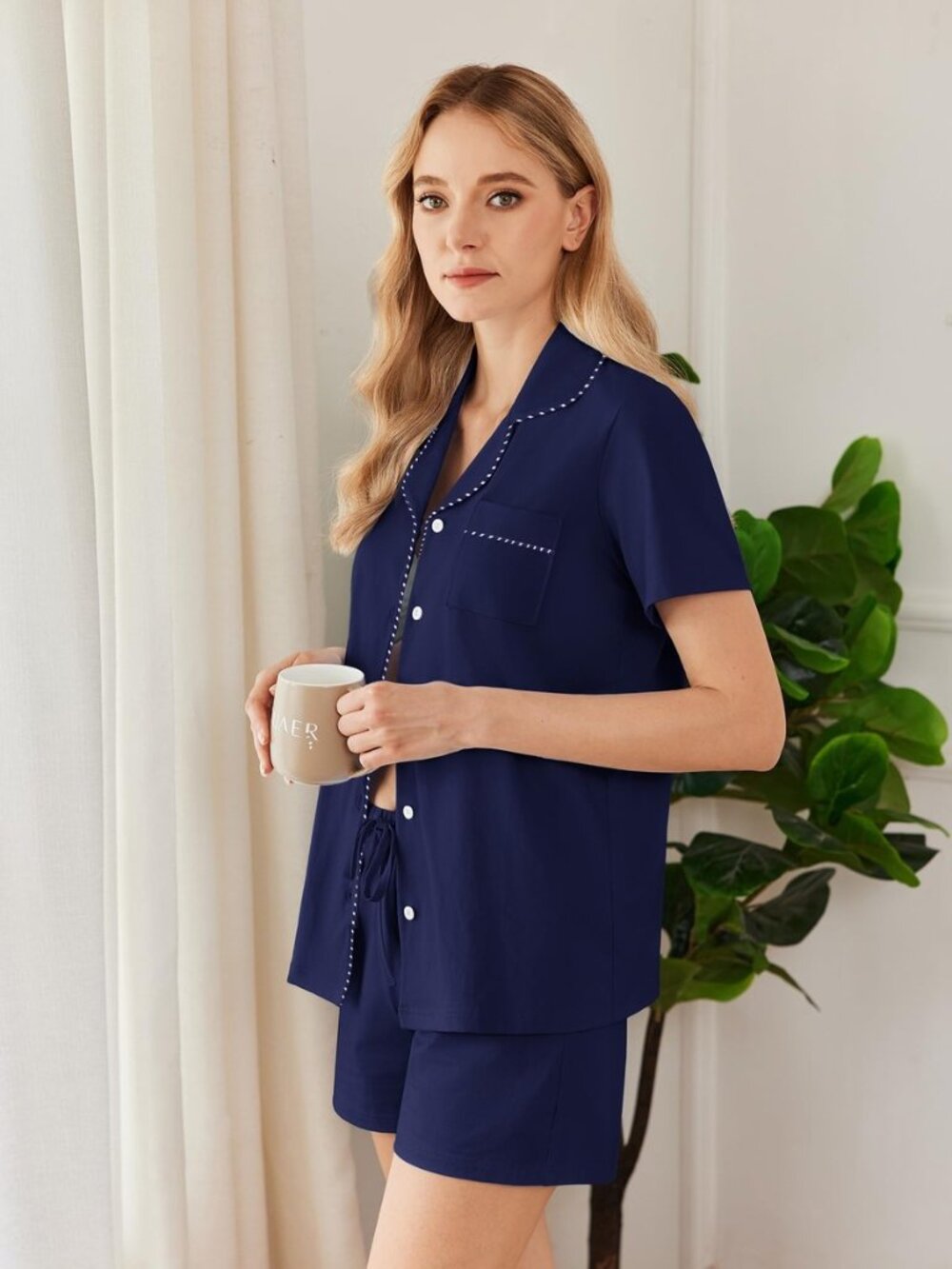 Pajamas for Women Set Button Down Short Sleeve Sleepwear 2 Piece pj